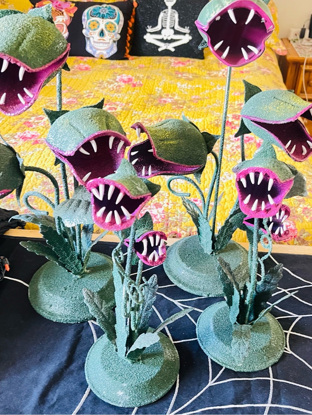 Great for Halloween carnivorous  Plant Table Centerpiece - Green and Party Decor
